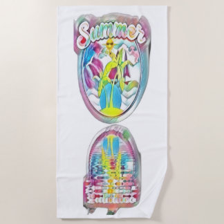 Vintage Summer Reflection   Beach Towel