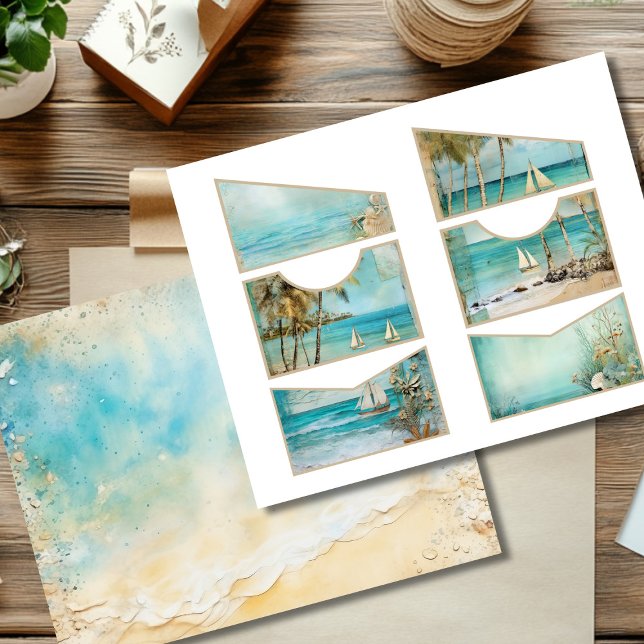 Vintage Summer Sailing Ephemera Card Slots (Creator Uploaded)