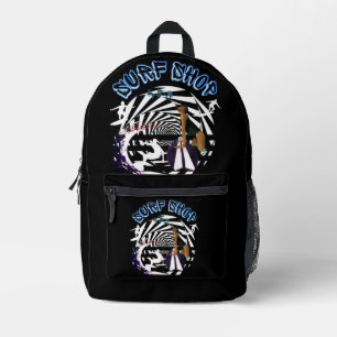 Vintage Summer Surf Shop Style Printed Backpack