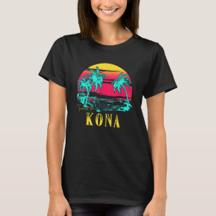 Vintage Summer Travel To Kona Beach Vacation Sunse T-Shirt