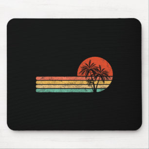 Vintage Summer Vacation Men Women Retro Beach Palm Mouse Pad