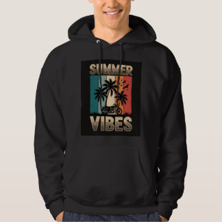 Vintage summer vibes with motorcycle and palm tree hoodie