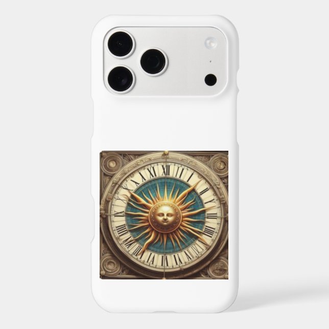 Vintage Sun Astrology Clock Aesthetic PhPhone Case (Back)