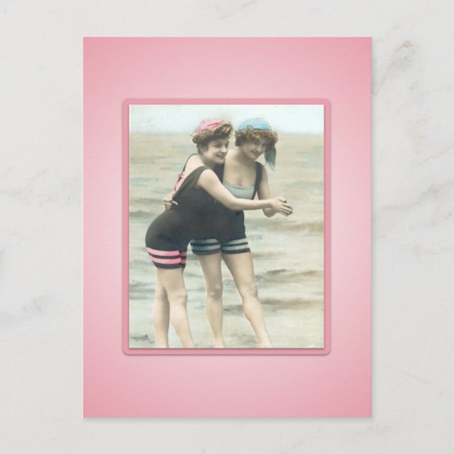 Vintage Sun Bather Beach Babes Postcard (Front)
