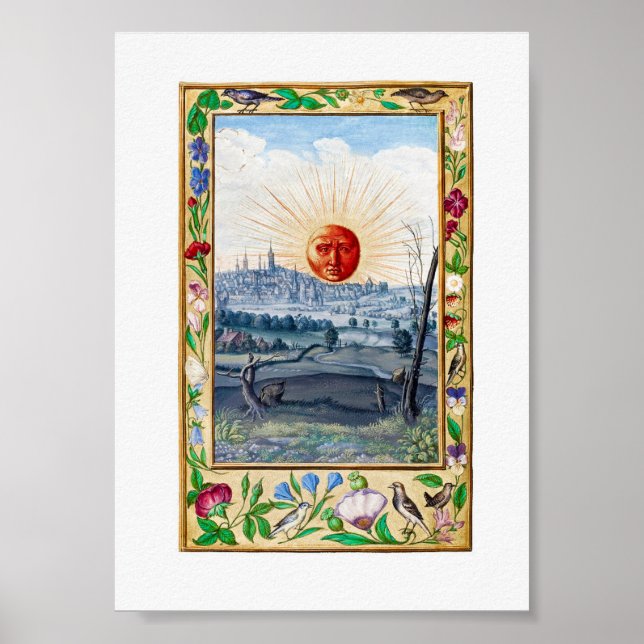 Vintage Sun Illustration Poster (Front)