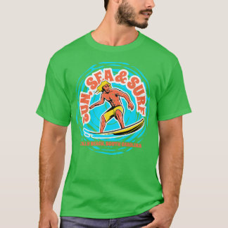 Vintage Sun Sea Surf Folly Beach South olina Retro T-Shirt
