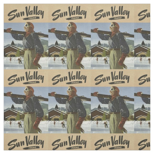 Vintage Sun Valley, Idaho customisable fabric (Swatch)