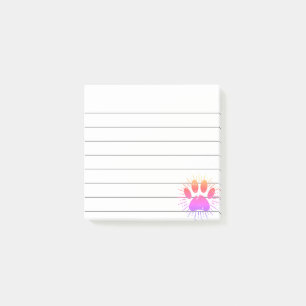 Vintage Sunbeam Dog Paw Print Lined 3x3 Custom Post-it Notes