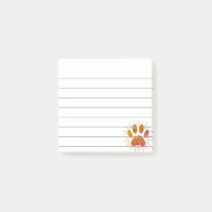 Vintage Sunbeam Dog Paw Print Lined 3x3 Custom Post-it Notes