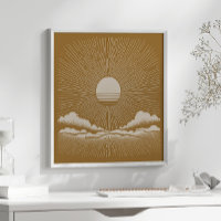 Vintage Sunburst Celestial Boho Nature-Inspired 