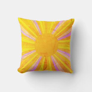 Vintage Sunburst Throw Pillow