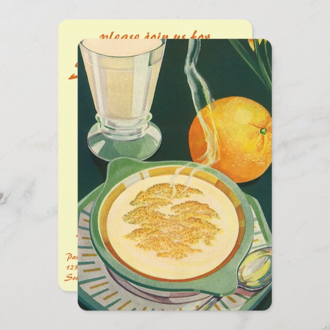 Vintage Sunday Brunch Healthy Breakfast Party Invitation (Front/Back)