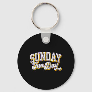 Vintage Sunday Funday Minnesota Football Retro Fun Key Ring
