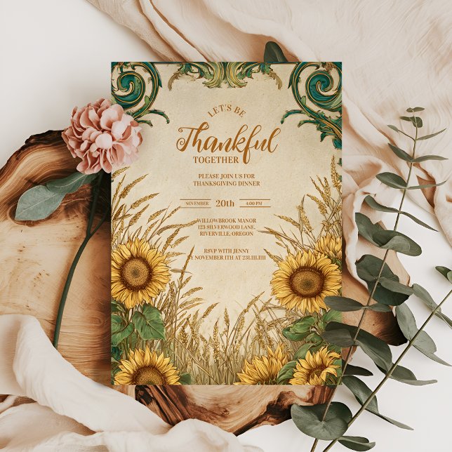 Vintage Sunflower Autumn Gathering Invitation (Creator Uploaded)