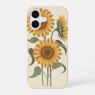 Vintage Sunflower Blooms iPhone 16 Case