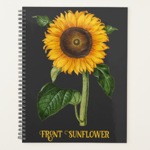 Vintage Sunflower Botanical Art by Merian Planner