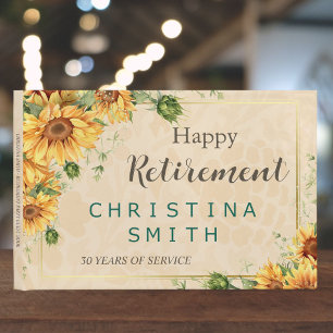 Vintage Sunflower Elegant Summer Retirement Party Guest Book