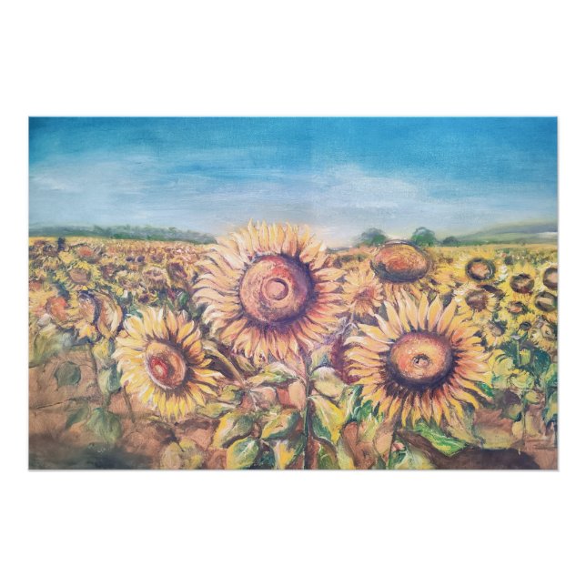 Vintage sunflower field  poster (Front)