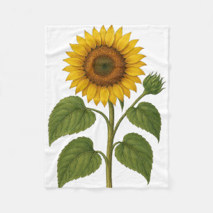 Vintage Sunflower Fleece Blanket