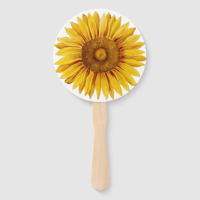 Vintage Sunflower Happy Flower Hand Fan (Front)