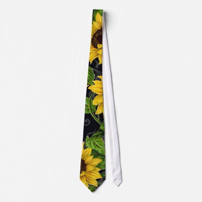 Vintage sunflower pattern tie (Front)