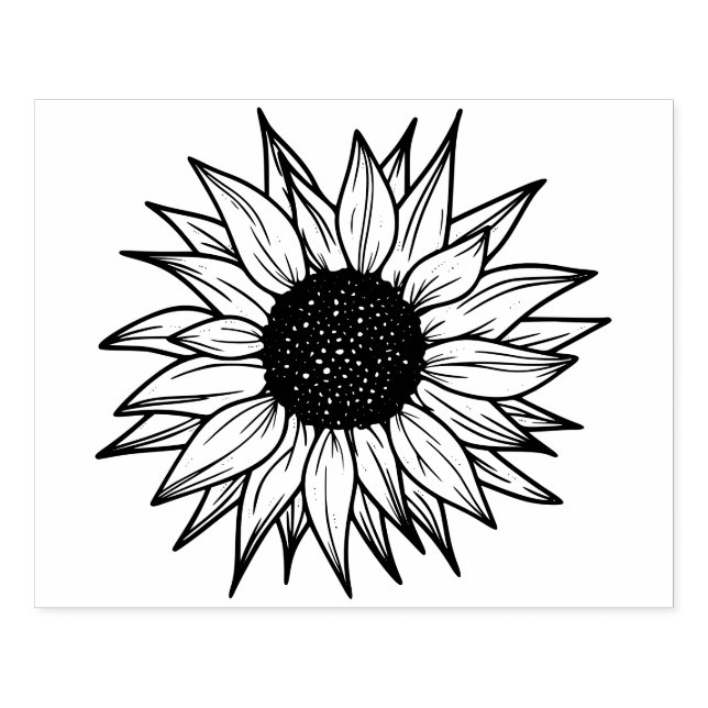 Vintage Sunflower Rubber Stamp (Imprint)