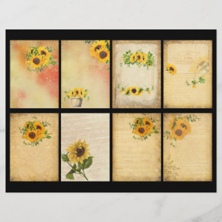 Vintage Sunflower Scrapbook ATCs
