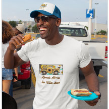 Vintage Sunflower Truck. Harris - Walz. Blue White