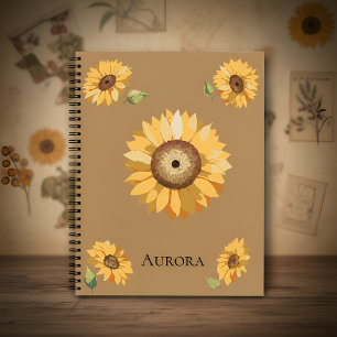 Vintage Sunflower – Warm, Nostalgic Floral Design Notebook