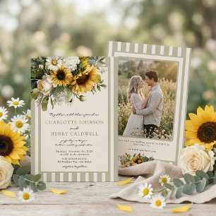 Vintage Sunflower Wedding  Invitation
