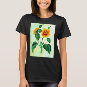 Vintage Sunflowers Botanical Art T-Shirt
