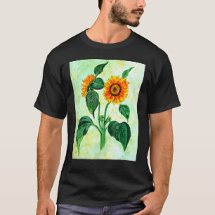 Vintage Sunflowers Botanical Art T-Shirt