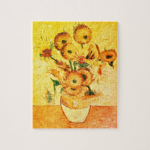 Vintage Sunflowers by Vincent van Gogh Jigsaw Puzzle