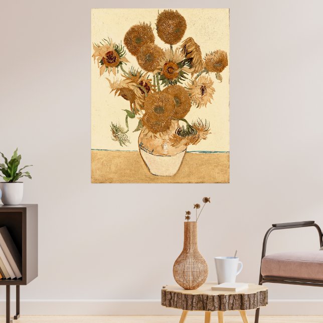 Vintage Sunflowers by Vincent van Gogh Poster (Living Room 3)
