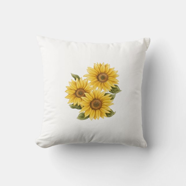 Vintage Sunflowers Cushion (Front)