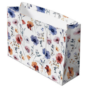 Vintage Sunflowers floral pattern elegant bride  Large Gift Bag