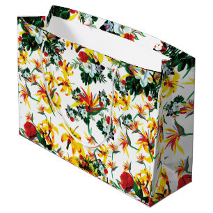Vintage Sunflowers floral pattern elegant bride  Large Gift Bag