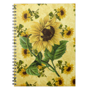 Vintage Sunflowers Spiral Notebook