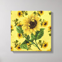 Vintage Sunflowers Square Wall Art