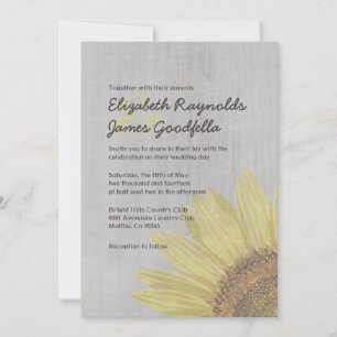 Vintage Sunflowers Wedding Invitations