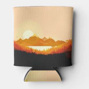 Vintage Sunrise, Ocean Mountains. Can Cooler