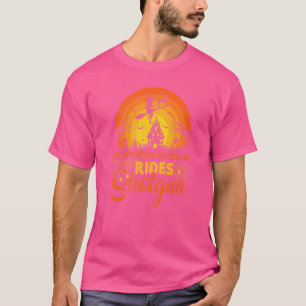 Vintage Sunset American Foxhound Dog Ride Shotgun T-Shirt