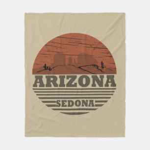 Vintage sunset Arizona Sedona  Fleece Blanket