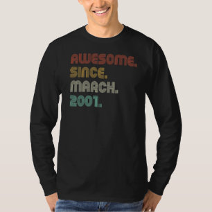 Vintage Sunset Awesome Since March 2001 B Day Part T-Shirt