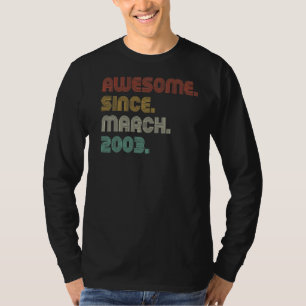 Vintage Sunset Awesome Since March 2003 B Day Part T-Shirt