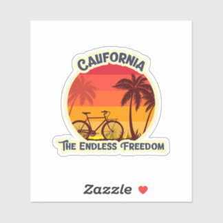 Vintage Sunset Beach Bicycle Silhouette