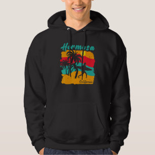 Vintage Sunset Beach Surfing Hermosa California Su Hoodie