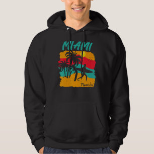 Vintage Sunset Beach Surfing Miami Florida Summer Hoodie