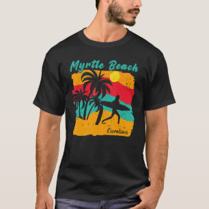 Vintage Sunset Beach Surfing Myrtle Beach Carolina T-Shirt