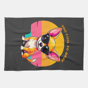 Vintage Sunset Chihuahua Tea Towel